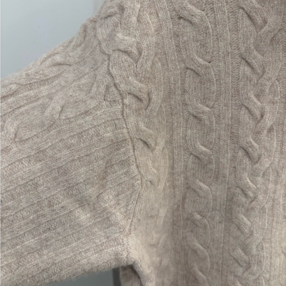 J. Jill Mock Neck Wool Blend Cable Knit Sweater Size XL see measurements - Picture 4 of 11